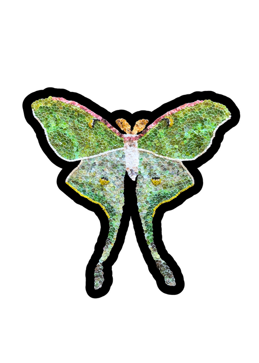 The Moon Luna Moth Sticker